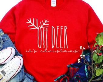 ¡Oh, ciervo, es Navidad! SVG, estilo casa de campo (archivos digitales)