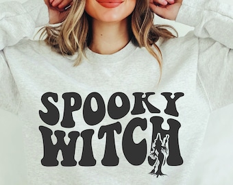 Straszna czarownica Halloween Clipart: SVG PNG PDF (pobieranie cyfrowe)