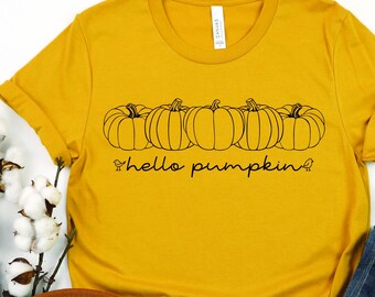 Hello Pumpkin Halloween Clipart, SVG PNG PDF (Pobieranie cyfrowe)