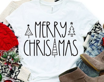 Feliz Navidad en una casa de campo (SVG, PNG, PDF, descarga digital)