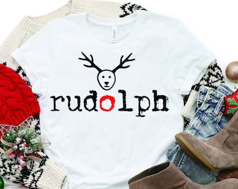 Camiseta navideña de Rudolph SVG, diseño divertido de reno (descarga digital)