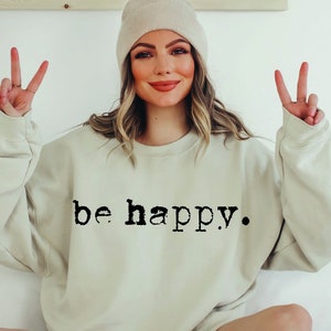 Seja Feliz Vintage Digitado, SVG PNG PDF, Bondade Svg, Citação Gentil Svg, Svg Inspirador, Svg de Citação Positiva, Svg Motivacional, Svg de Professor