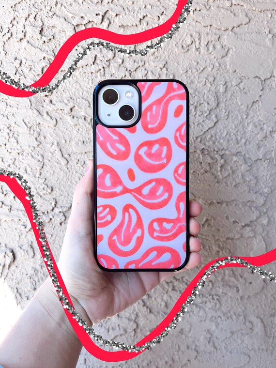 Pink Drippy Smiley Face Iphone Case Wildflower Case Dupes Etsy