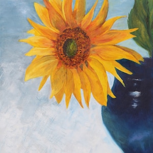 Original Painting, New Home Art, Wall Décor, Nature morte Painting,Wall Art by Natalia Geimane,Oil on canvas,Oil,Canvas,Sunflower painting
