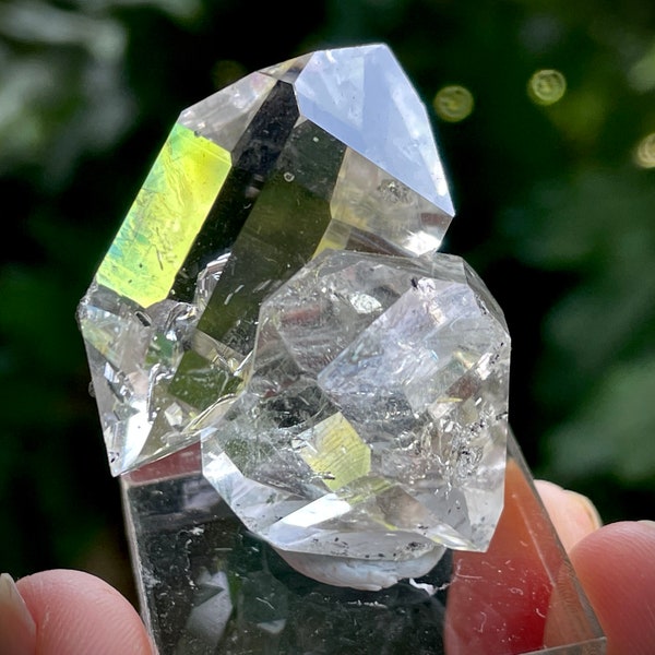 AAA Grade Herkimer Diamond Twin Crystal with Exceptional Optical Clarity, Bright Reflective Lustre, Beautiful Form, From New York State USA