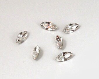 Navette crystal, 10x5mm Swarovski crystal rhinestone, crystal clear, embellishment, loose rhinestones, marquise stone