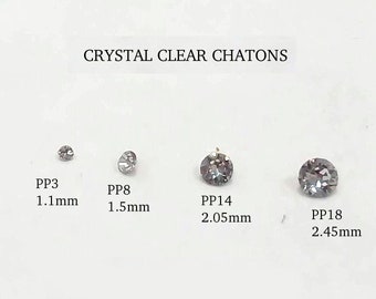 Mix of tiny crystals, Swarovski loose crystals, pointed back rhinestones, assorted sizes, tiny rhinestones