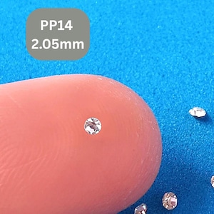 Strass transparents de 2,05 mm, petits chatons pointus à l'arrière, taille PP14