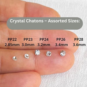 Clear chatons assorted sizes , Swarovski crystals: 2.8 to 3.6mm , small pointed back rhinestones