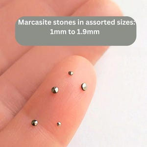 Marcasitas naturales, pequeñas piedras para joyería y reparaciones, tamaños surtidos: 1 mm a 1,9 mm