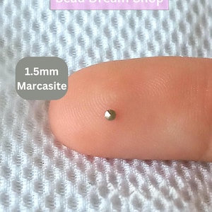 Piedras de marcasita de 1,5 mm – Gemas redondas auténticas para reparación de joyería vintage, relojería y artesanía