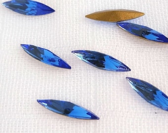 Blue navette crystals, blue pointed back rhinestones, light sapphire, Swarovski crystals, blue crystals, 15x4mm, fancy stone navette, 4200