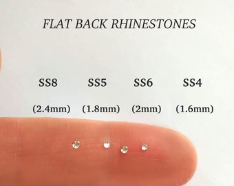 Assorted flatback rhinestones, mix of flat back rhinestones, 1.6 to 2.4mm, clear rhinestones, clear crystals, SS4,SS5,SS6 and SS8