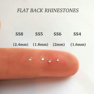 Assorted flatback rhinestones, mix of flat back rhinestones, 1.6 to 2.4mm, clear rhinestones, clear crystals, SS4,SS5,SS6 and SS8