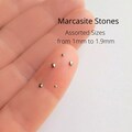 Marcasite stones mix, loose marcasites, tiny marcasites for jewelry making and repairs, assorted sizes:  1mm to 1.9mm size product logo