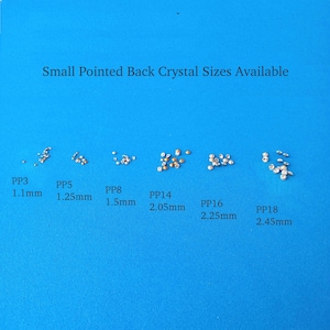 1.10mm Swarovski Chatons, Kristall Chatons, winzige Kristalle, winzige Chatons, spitze Strasssteine, lose Strasssteine, PP3 Bild 6