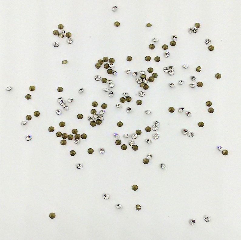 Assorted crystals for jewelry repair, Swarovski crystal, tiny crystals, 8 sizes 1.1mm to 2.65mm, mix of crystals, pointed back rhinestones zdjęcie 9