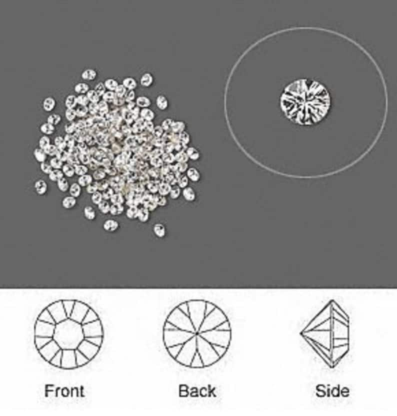 Assortiment de cristaux pour la réparation de bijoux, cristal Swarovski, petits cristaux, 8 tailles de 1,1 mm à 2,65 mm, mélange de cristaux, strass pointu image 8