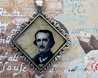 Victorian Floral Edgar Allan Poe Necklace