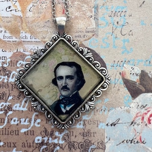Victorian Floral Edgar Allan Poe Necklace