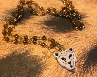 Cheetah Beaded Necklace