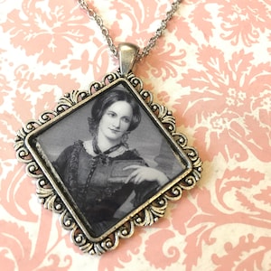 Charlotte Bronte Book Portrait Jane Eyre Bronte Sisters Necklace Charm