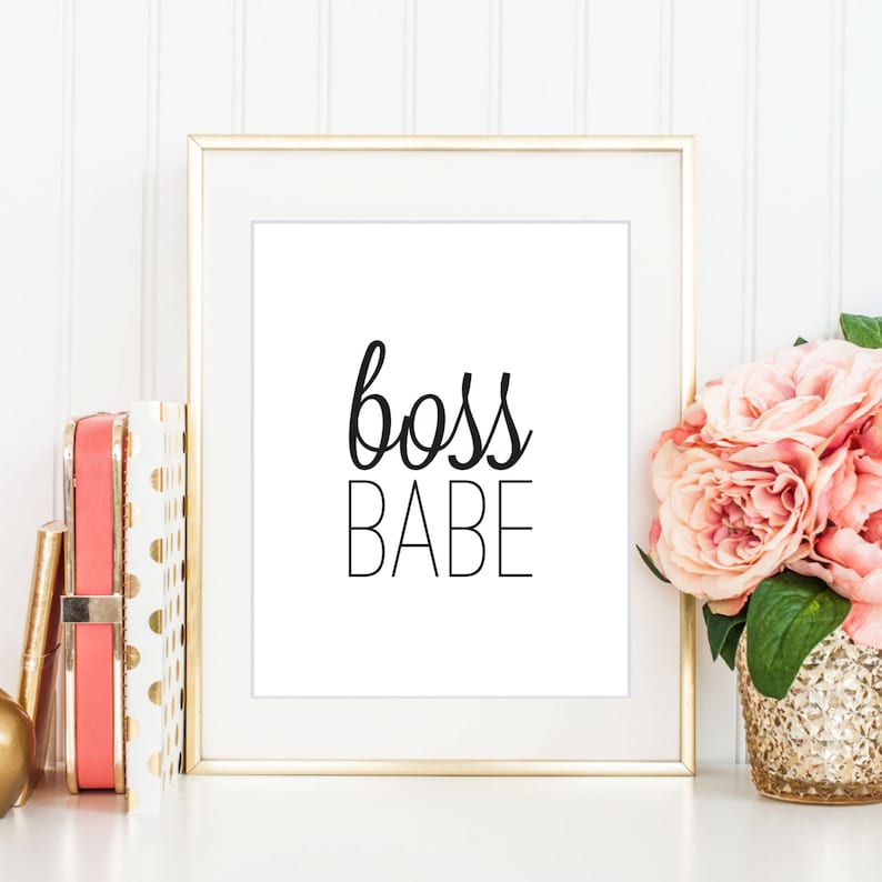 Boss Babe Print Printable Art Digital Print Instant Download | Etsy