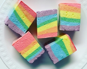 Rainbow (Vanilla) Gourmet Marshmallows  ~ 1 Dozen Gourmet Handcrafted Marshmallows