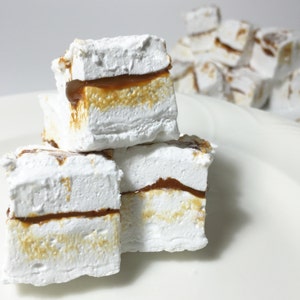 Dulce de Leche Swirl Gourmet Marshmallows 1 Dozen Gourmet Handcrafted Marshmallows image 1