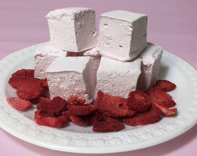 Strawberry Gourmet Marshmallows ~ 1 Dozen Gourmet Handcrafted Marshmallows