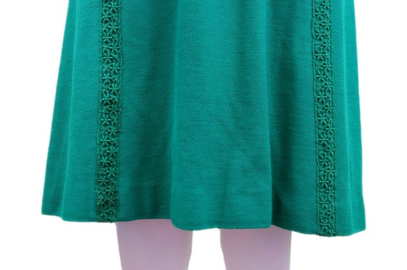 Vintage 60s Emerald Green Shift Dress with Lace D… - image 4