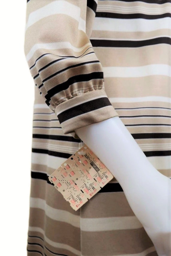 Vintage Deadstock 60s Mod Striped Dress with Tie … - image 5