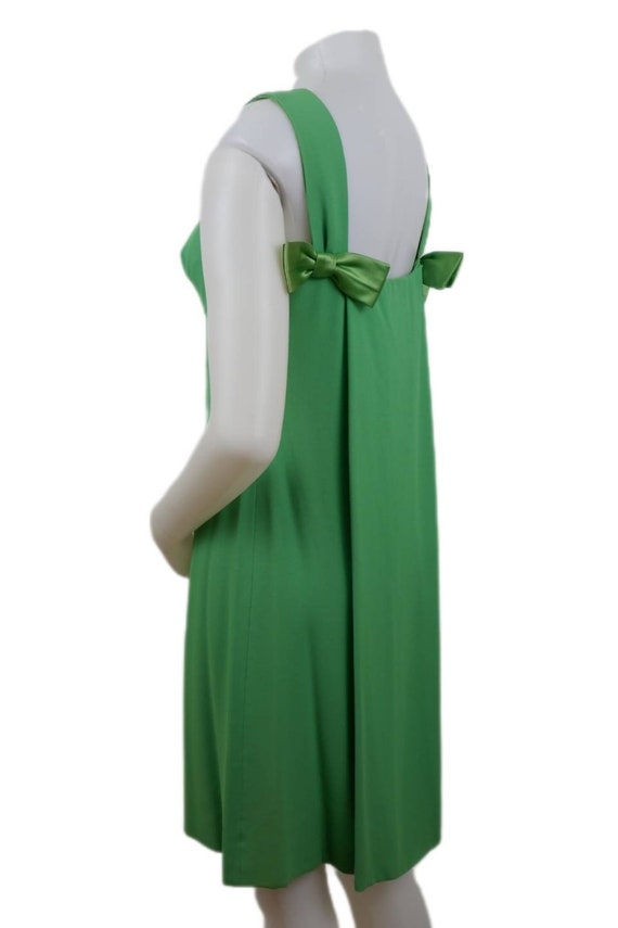 Vintage 60s Light Green Day Dress with Silk Bows … - image 9