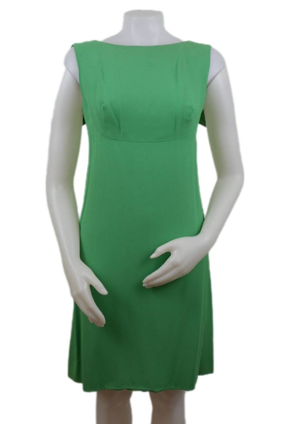 Vintage 60s Light Green Day Dress with Silk Bows … - image 2