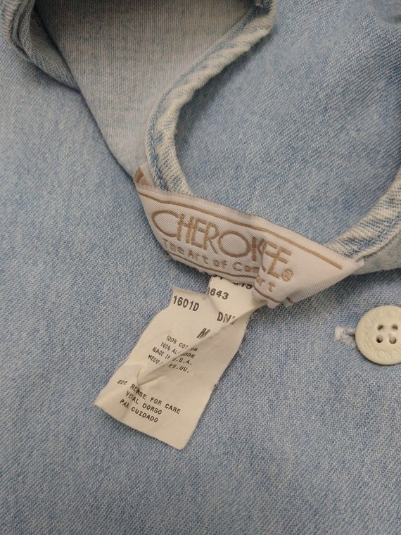 Vintage 90s Denim Blue Button-Up Artist Vest with… - image 9