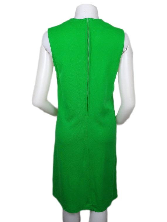 Vintage 60s Green Sleeveless Shift Dress 1960s Wo… - image 5
