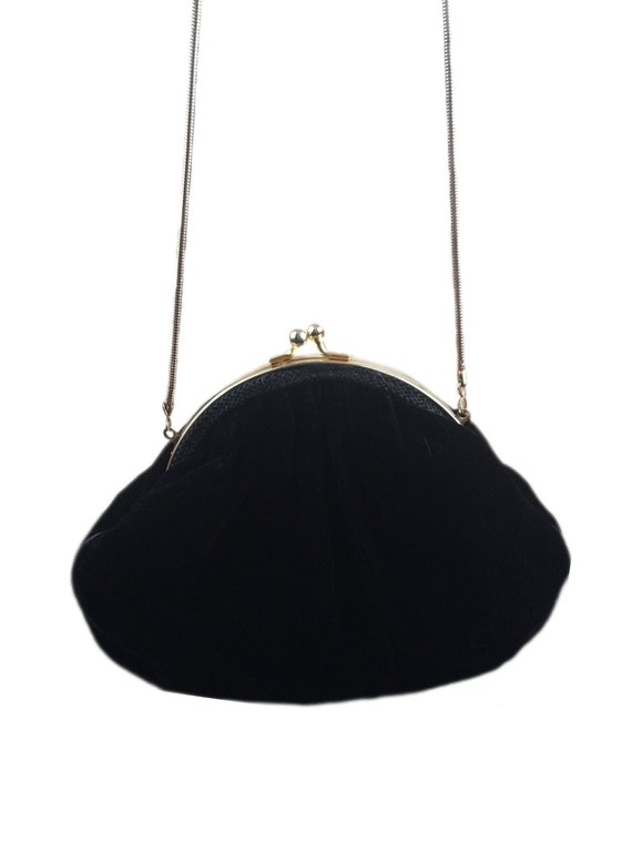 Black velvet clutch Gem