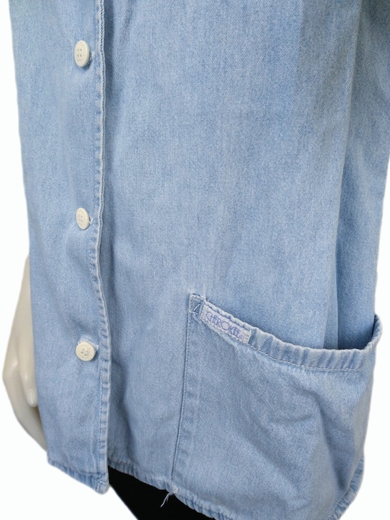Vintage 90s Denim Blue Button-Up Artist Vest with… - image 3