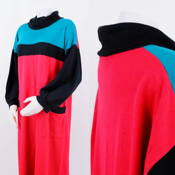 Oversized Colorblock Sweater Dress