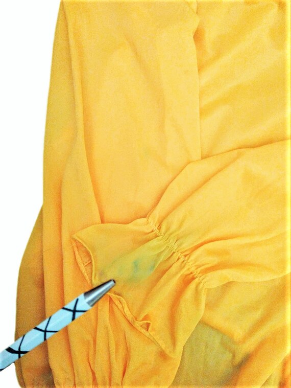 Vintage Yellow Shakespearean Ruffle Front Blouse … - image 10