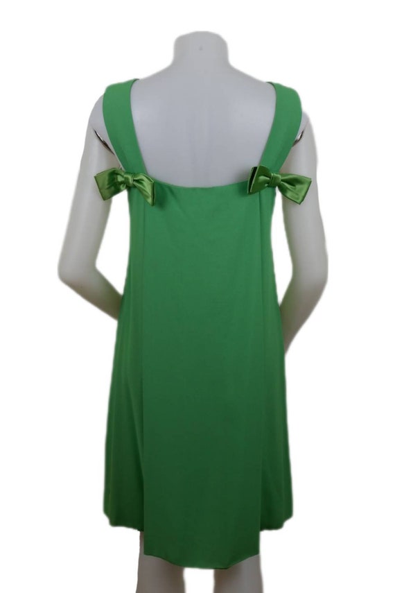 Vintage 60s Light Green Day Dress with Silk Bows … - image 6