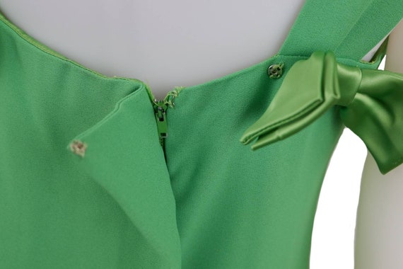 Vintage 60s Light Green Day Dress with Silk Bows … - image 7