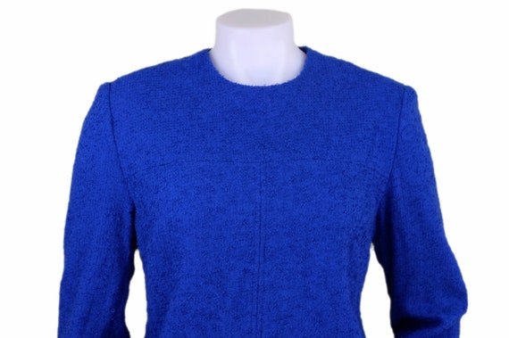 Vintage Deadstock 60s Cobalt Blue Wool Two-Piece … - image 3