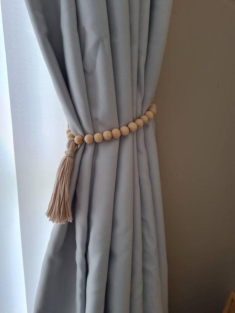 Beaded Tassel Curtain Tie Backs Boho Tie Backs Nursery Tie Etsy