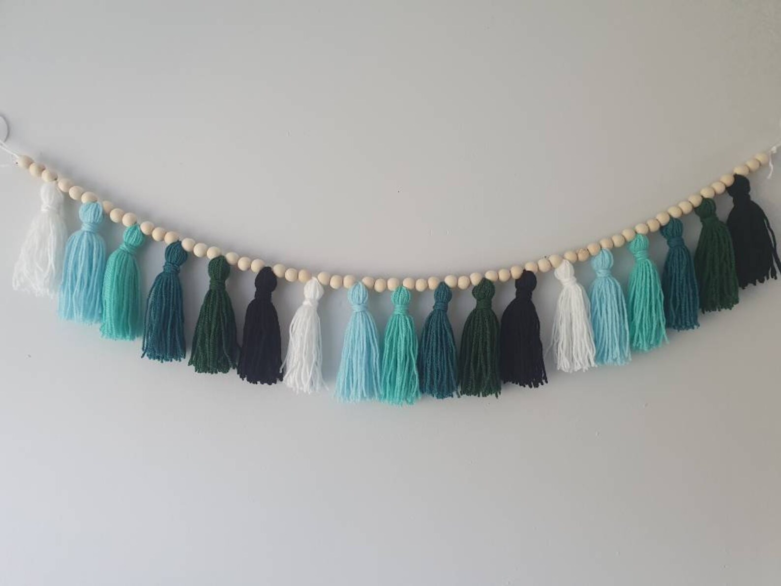 Teal green black tassel garland boys tassel garland boys Etsy