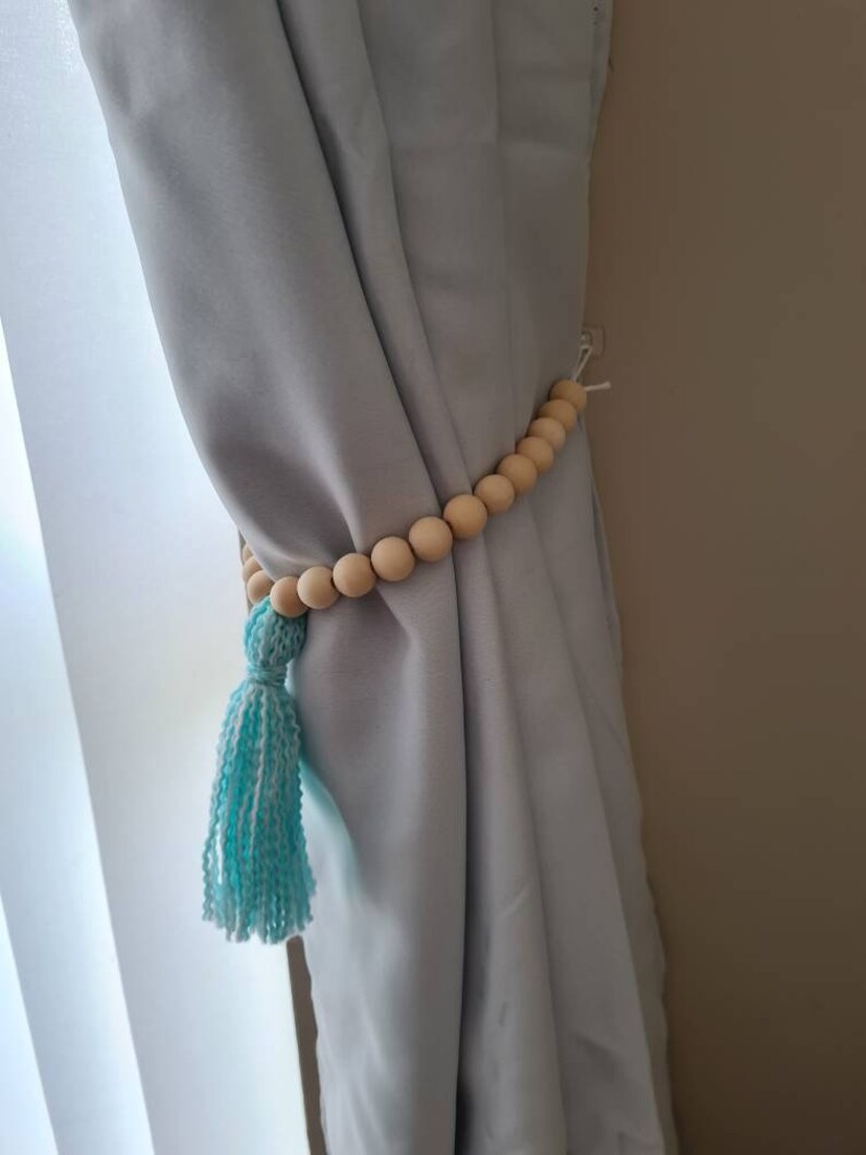 Pastel Beaded Tassel Curtain Tie Backs Boho Tie Backs Etsy