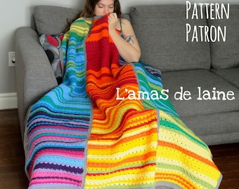 Temperature Blanket Crochet pattern - meteo, colourful, throw, gradient, quilt, afghan, sheet, cover, warm - pdf file, digital download ONLY