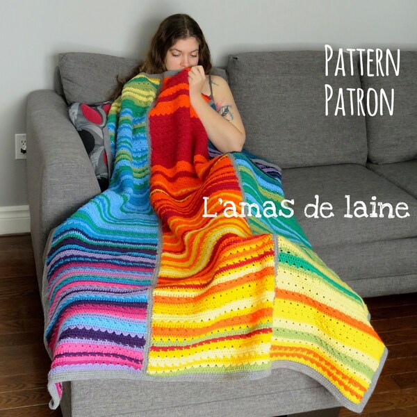 Temperature Blanket Crochet pattern - meteo, colourful, throw, gradient, quilt, afghan, sheet, cover, warm - pdf file, digital download ONLY