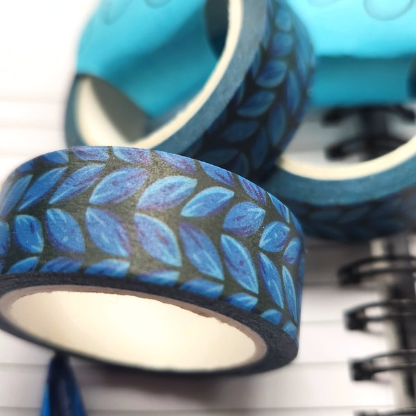 Washi Tape Jersey - ruban adhésif tricot laine papeterie bleu masquer journal scrapbooking point maille turquoise dessin scrap aiguilles