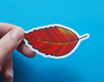 Fallen Leaf Vinyl Sticker - Matte Die cut - fall autumn pumpkin spice season sweater weather laptop water-proof manga